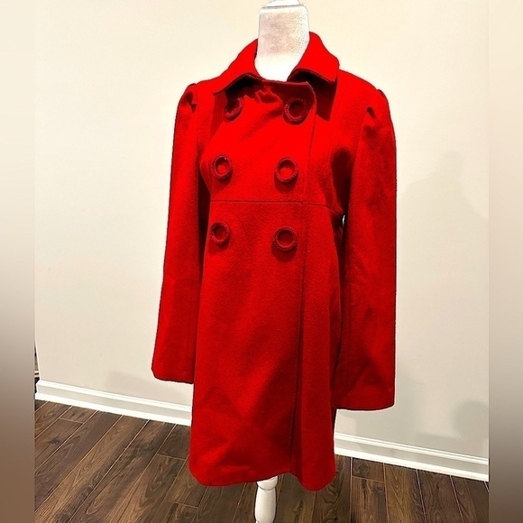 BB Dakota Jackets & Blazers - BB Dakota Red Pea Coat